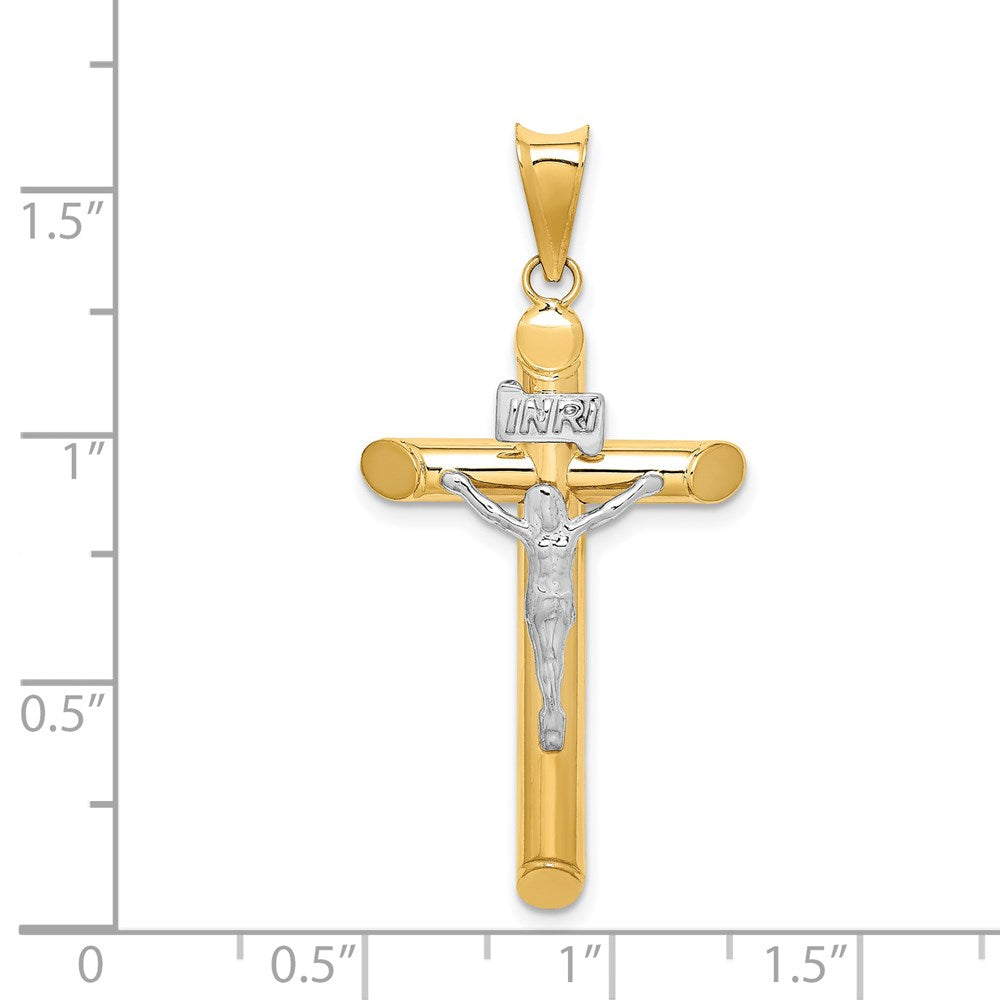 14k Two-tone Gold Two-tone Gold Polished Crucifix Pendant