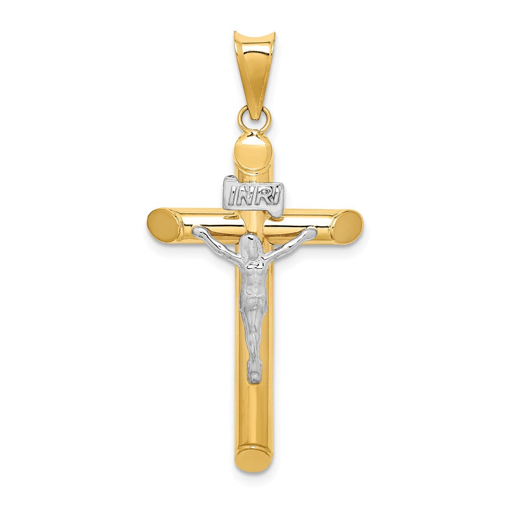 14k Two-tone Gold Two-tone Gold Polished Crucifix Pendant