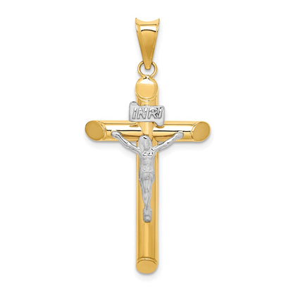 14k Two-tone Gold Two-tone Gold Polished Crucifix Pendant