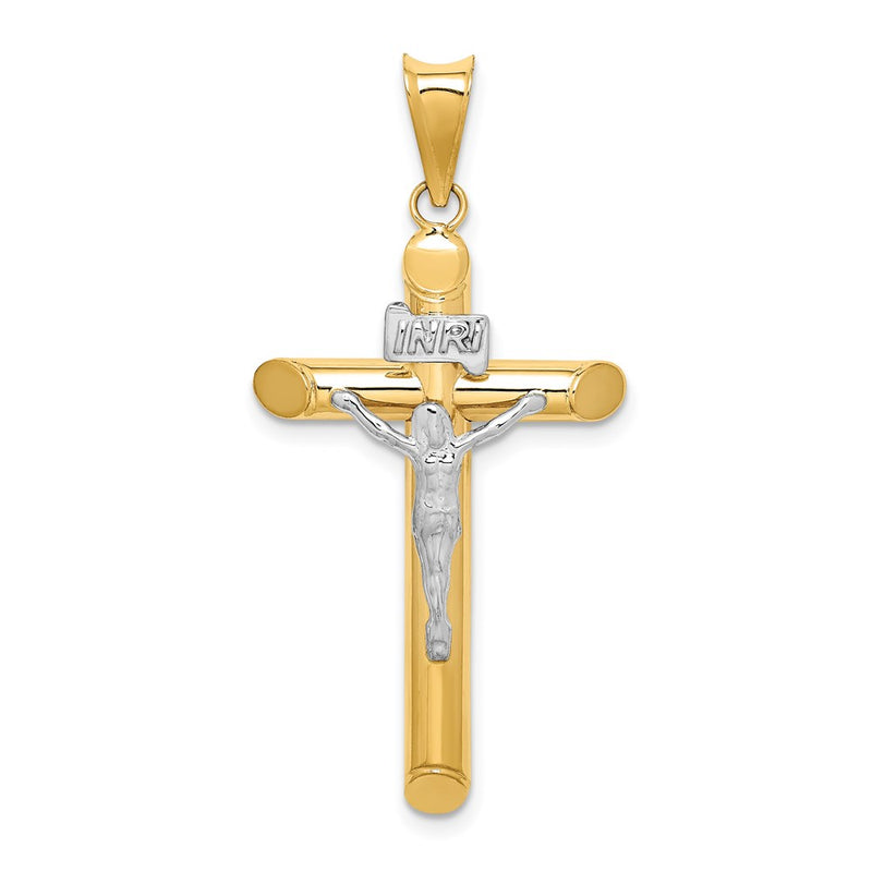 14k Two-tone Gold Two-tone Gold Polished Crucifix Pendant