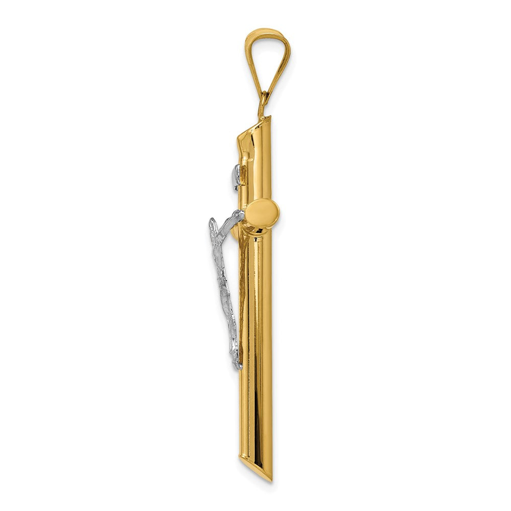 14k Two-tone Gold Two-tone Gold Polished Crucifix Pendant
