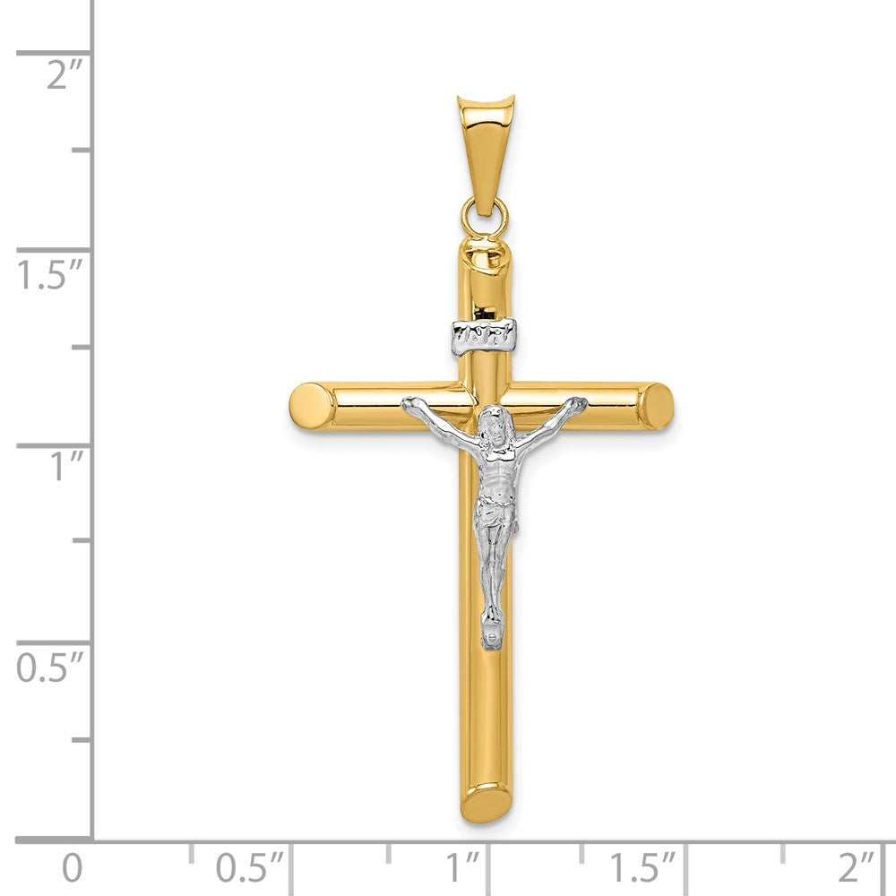 14k Two-tone Gold Two-tone Gold Polished Crucifix Pendant