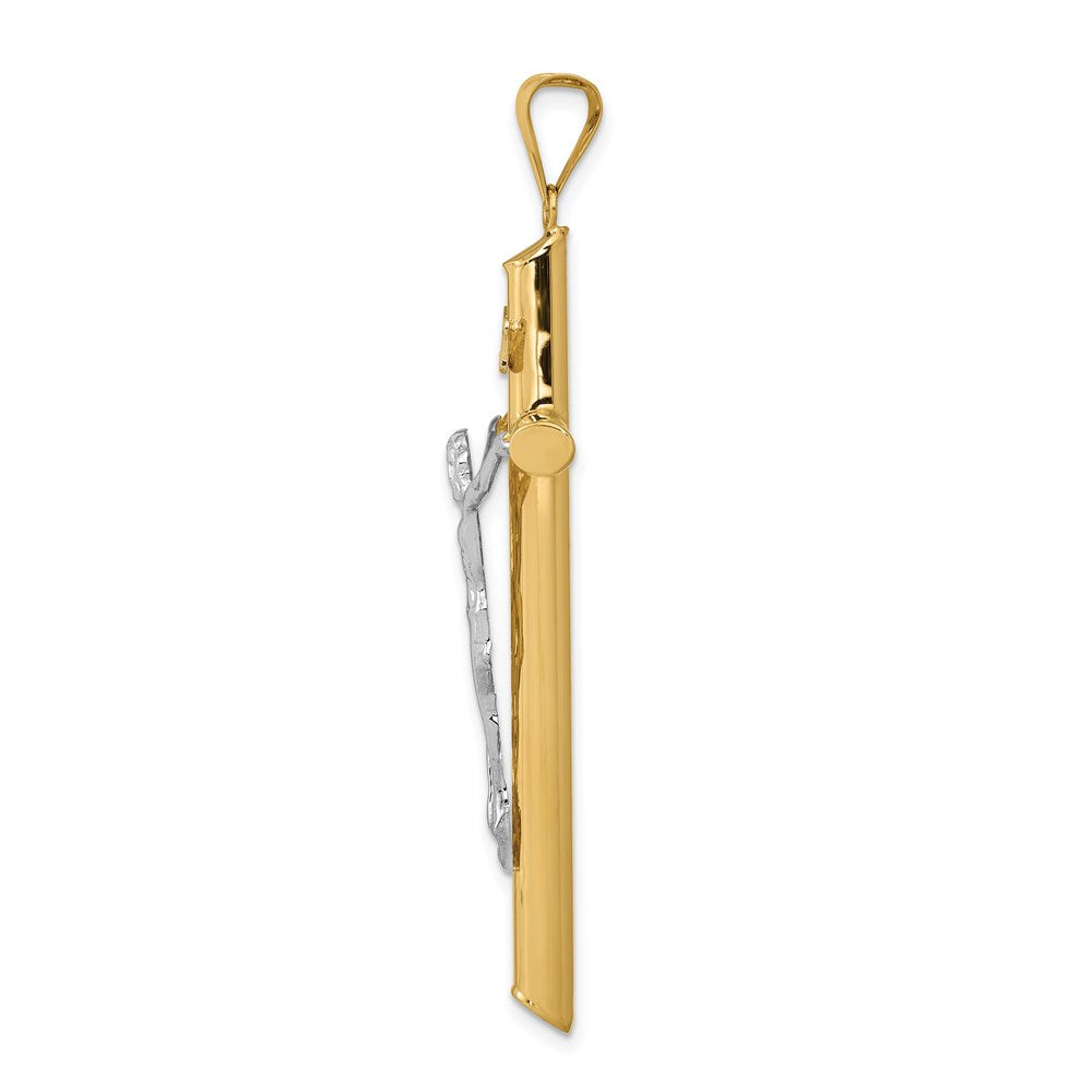 14k Two-tone Gold Two-tone Gold Polished Crucifix Pendant