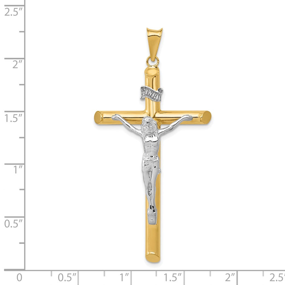 14k Two-tone Gold Two-tone Gold Polished Crucifix Pendant