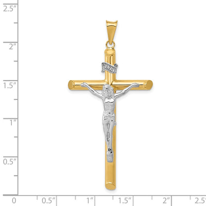14k Two-tone Gold Two-tone Gold Polished Crucifix Pendant