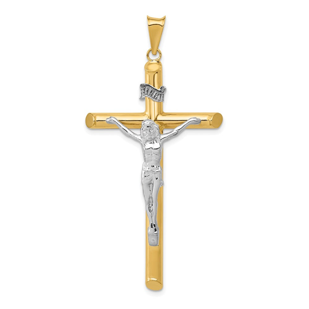 14k Two-tone Gold Two-tone Gold Polished Crucifix Pendant