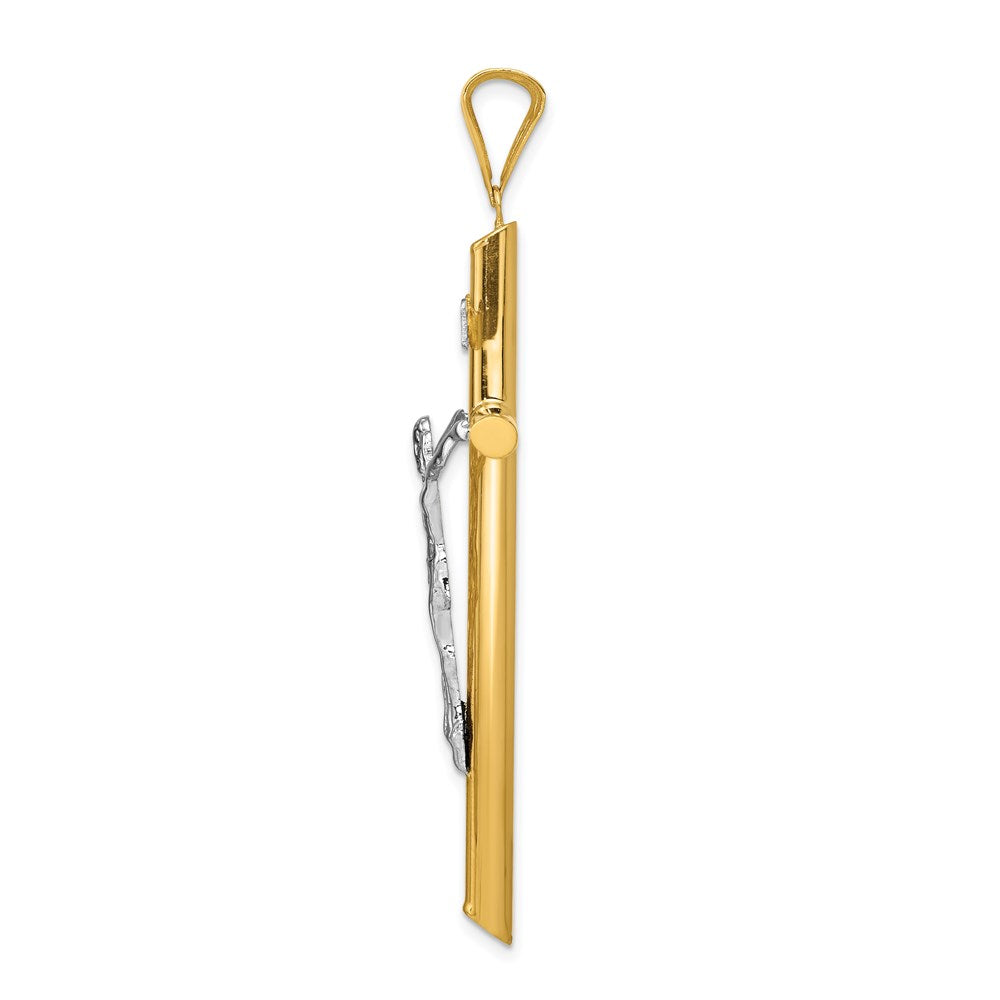 14k Two-tone Gold Two-tone Gold Polished Crucifix Pendant