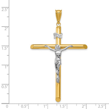 14k Two-tone Gold Two-tone Gold Polished Crucifix Pendant