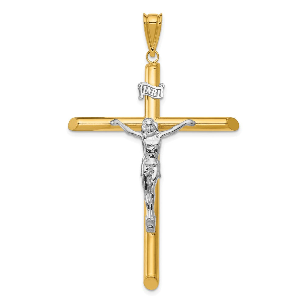 14k Two-tone Gold Two-tone Gold Polished Crucifix Pendant