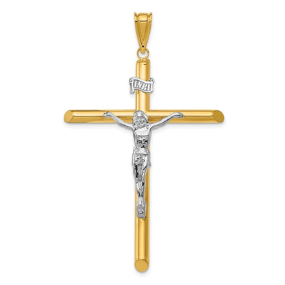 14k Two-tone Gold Two-tone Gold Polished Crucifix Pendant