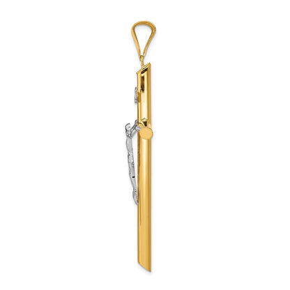 14k Two-tone Gold Two-tone Gold Polished Crucifix Pendant