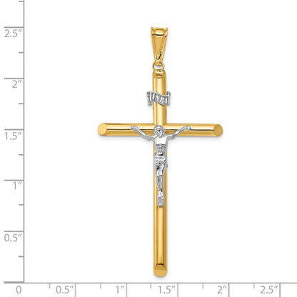 14k Two-tone Gold Two-tone Gold Polished Crucifix Pendant