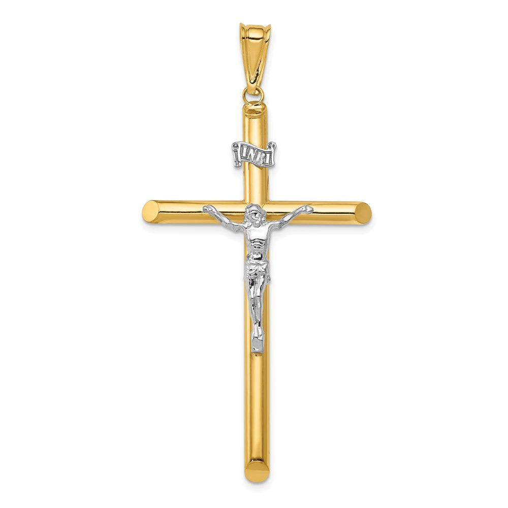 14k Two-tone Gold Two-tone Gold Polished Crucifix Pendant