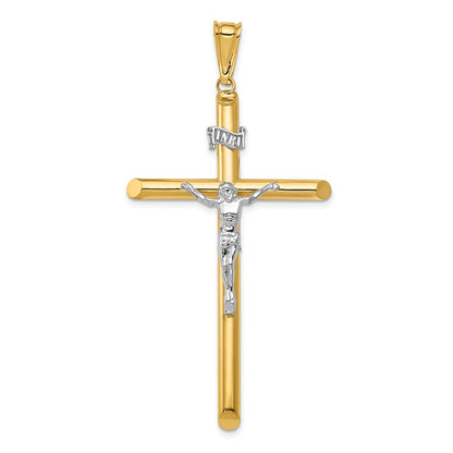 14k Two-tone Gold Two-tone Gold Polished Crucifix Pendant