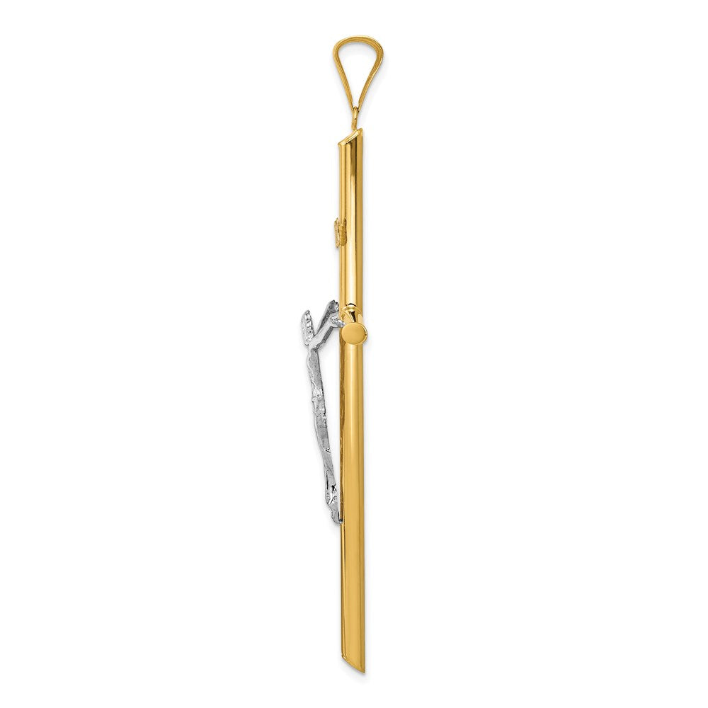 14k Two-tone Gold Two-tone Gold Polished Jesus Crucifix Pendant