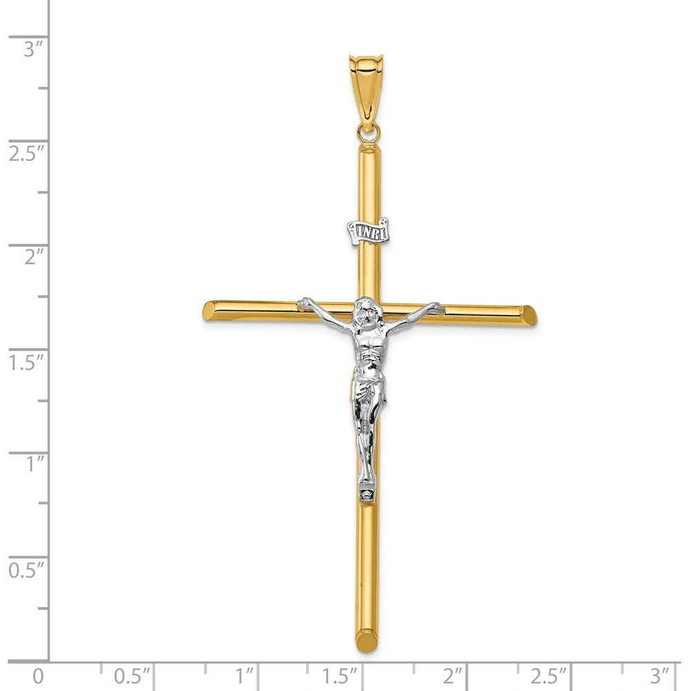 14k Two-tone Gold Two-tone Gold Polished Jesus Crucifix Pendant