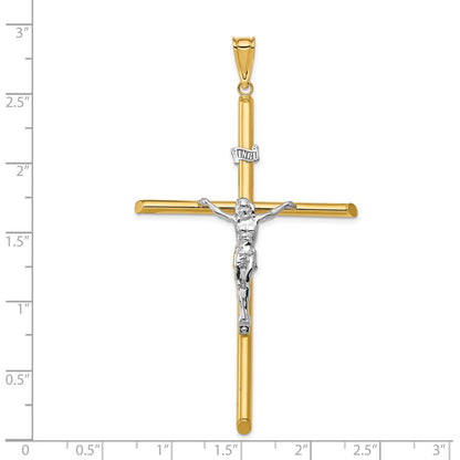 14k Two-tone Gold Two-tone Gold Polished Jesus Crucifix Pendant