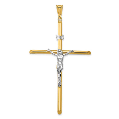 14k Two-tone Gold Two-tone Gold Polished Jesus Crucifix Pendant