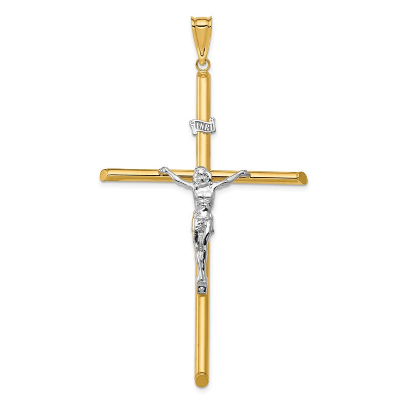14k Two-tone Gold Two-tone Gold Polished Jesus Crucifix Pendant