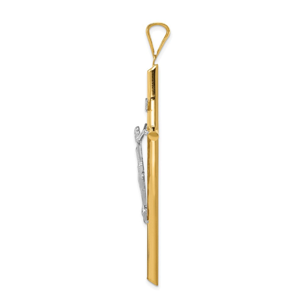 14k Two-tone Gold Two-tone Gold Polished Jesus Crucifix Pendant