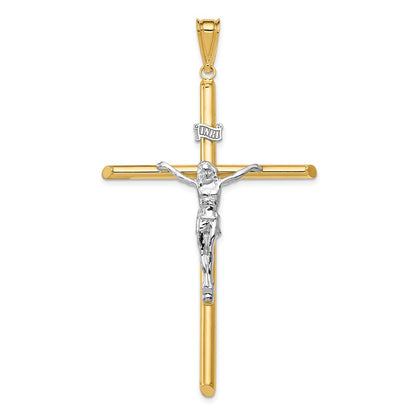 14k Two-tone Gold Two-tone Gold Polished Jesus Crucifix Pendant