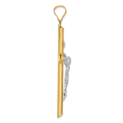 14k Two-tone Gold Two-tone Gold Polished Jesus Crucifix Pendant