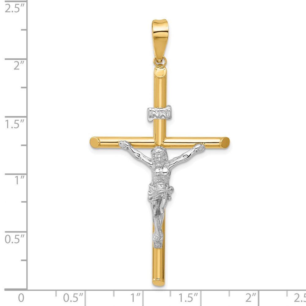 14k Two-tone Gold Two-tone Gold Polished Jesus Crucifix Pendant