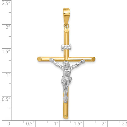 14k Two-tone Gold Two-tone Gold Polished Jesus Crucifix Pendant