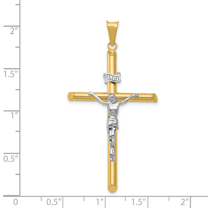 14k Two-tone Gold Two-tone Gold Polished Jesus Crucifix Pendant