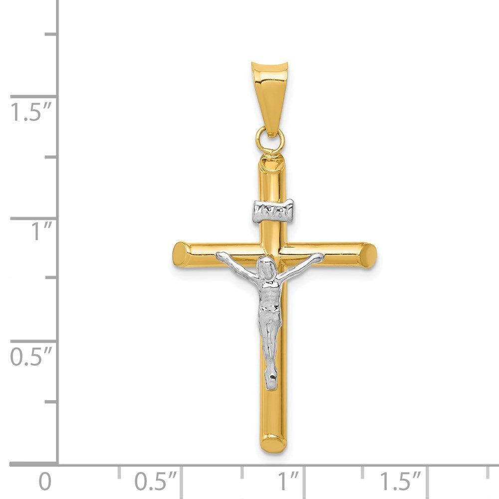 14k Two-tone Gold Two-tone Gold Polished Jesus Crucifix Pendant