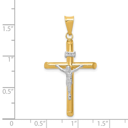 14k Two-tone Gold Two-tone Gold Polished Jesus Crucifix Pendant