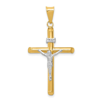 14k Two-tone Gold Two-tone Gold Polished Jesus Crucifix Pendant