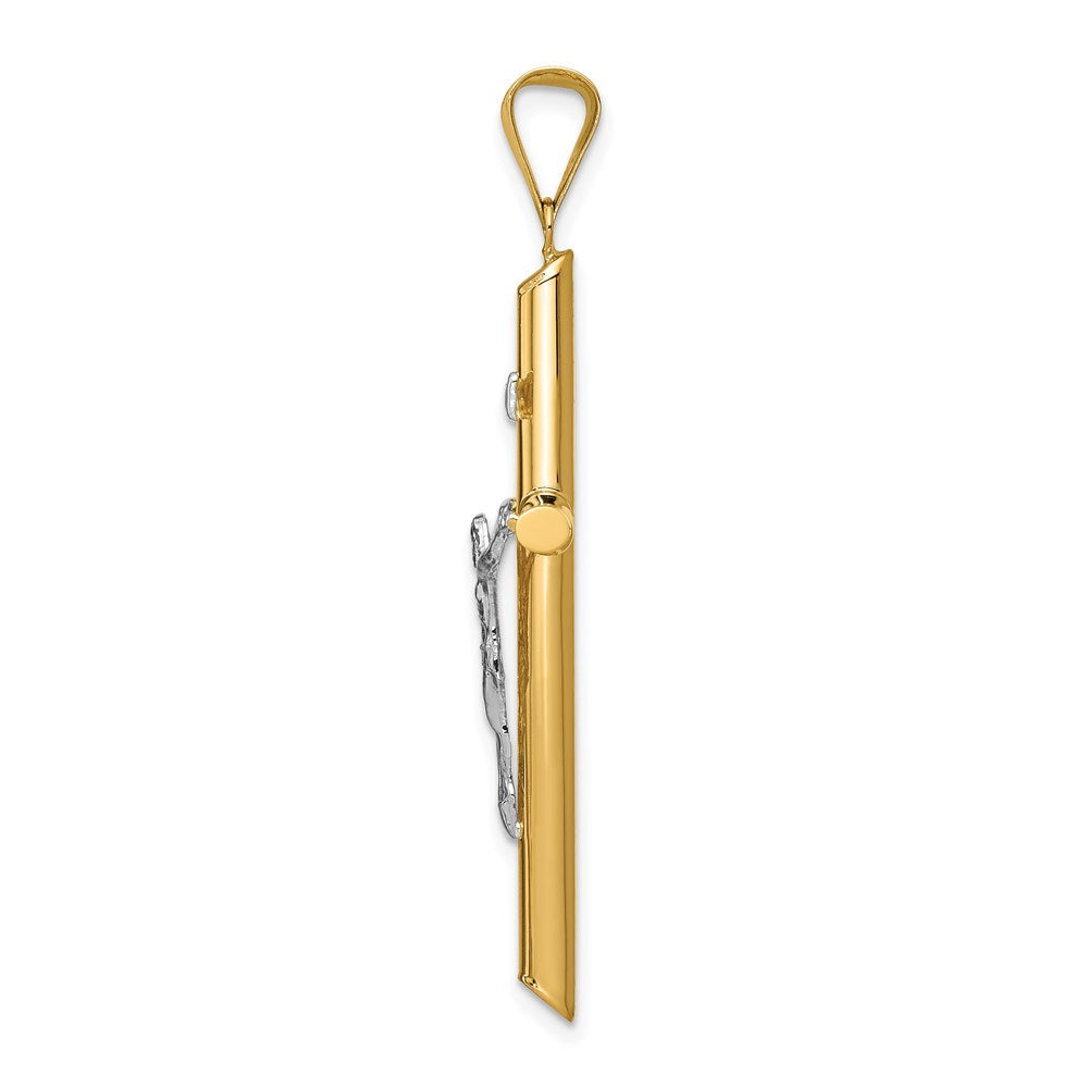 14k Two-tone Gold Two-tone Gold Polished Jesus Crucifix Pendant