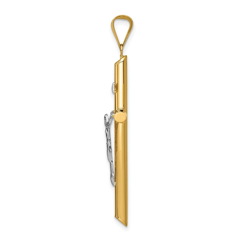 14k Two-tone Gold Two-tone Gold Polished Jesus Crucifix Pendant