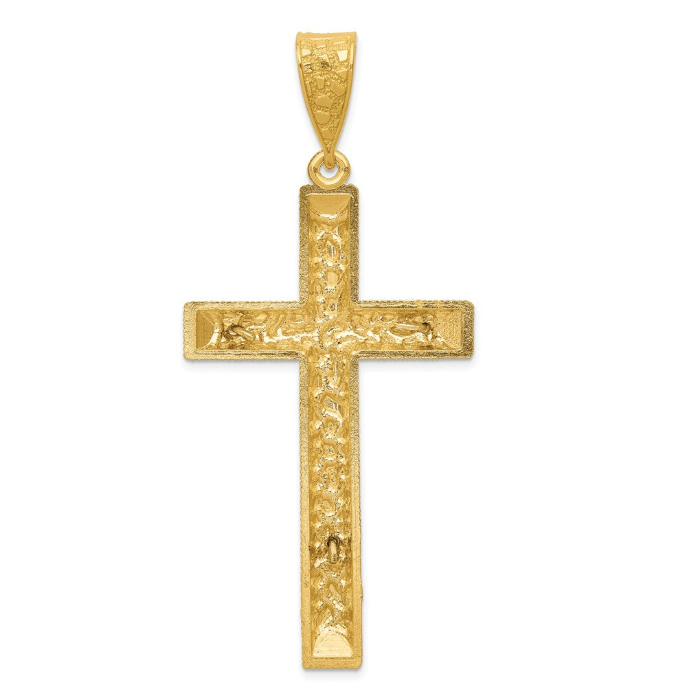 14k Two-tone Gold Diamond-cut Crucifix Pendant
