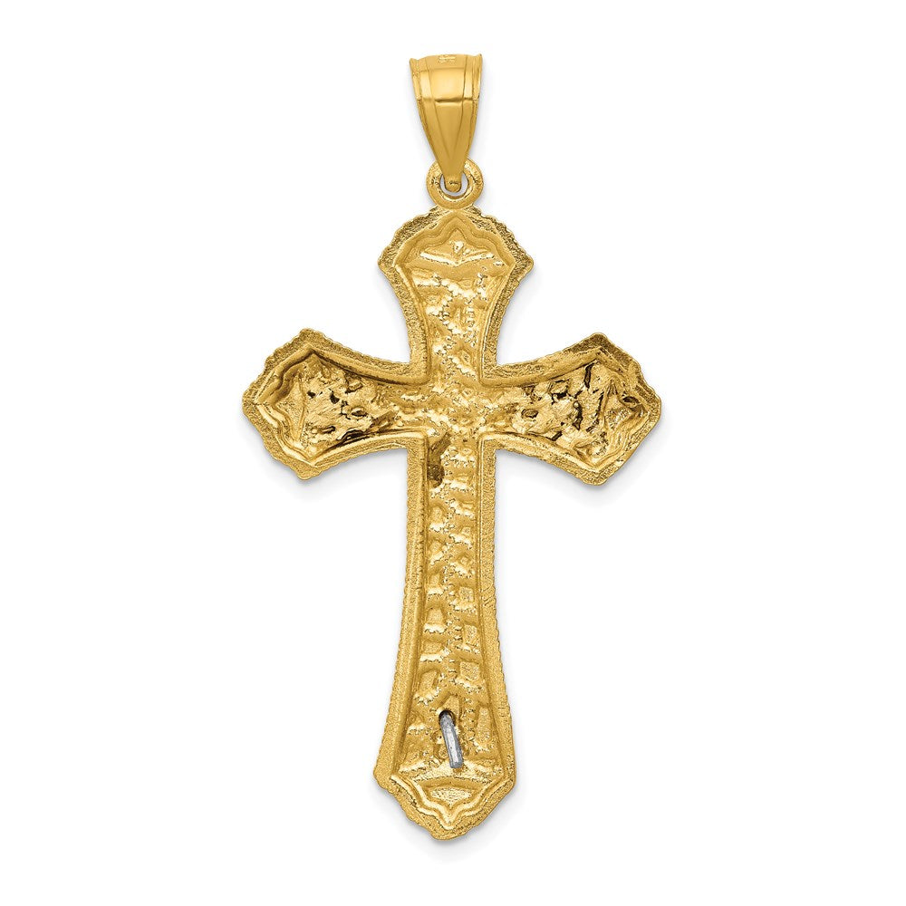 14k Two-tone Gold Diamond-cut Passion Crucifix Pendant