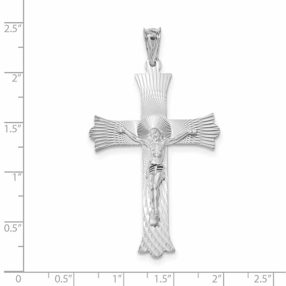 14k White Gold Crucifix Pendant