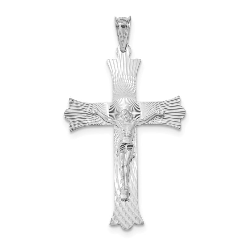 14k White Gold Crucifix Pendant