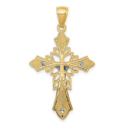 14k Two-tone Gold Polished Crucifix Pendant