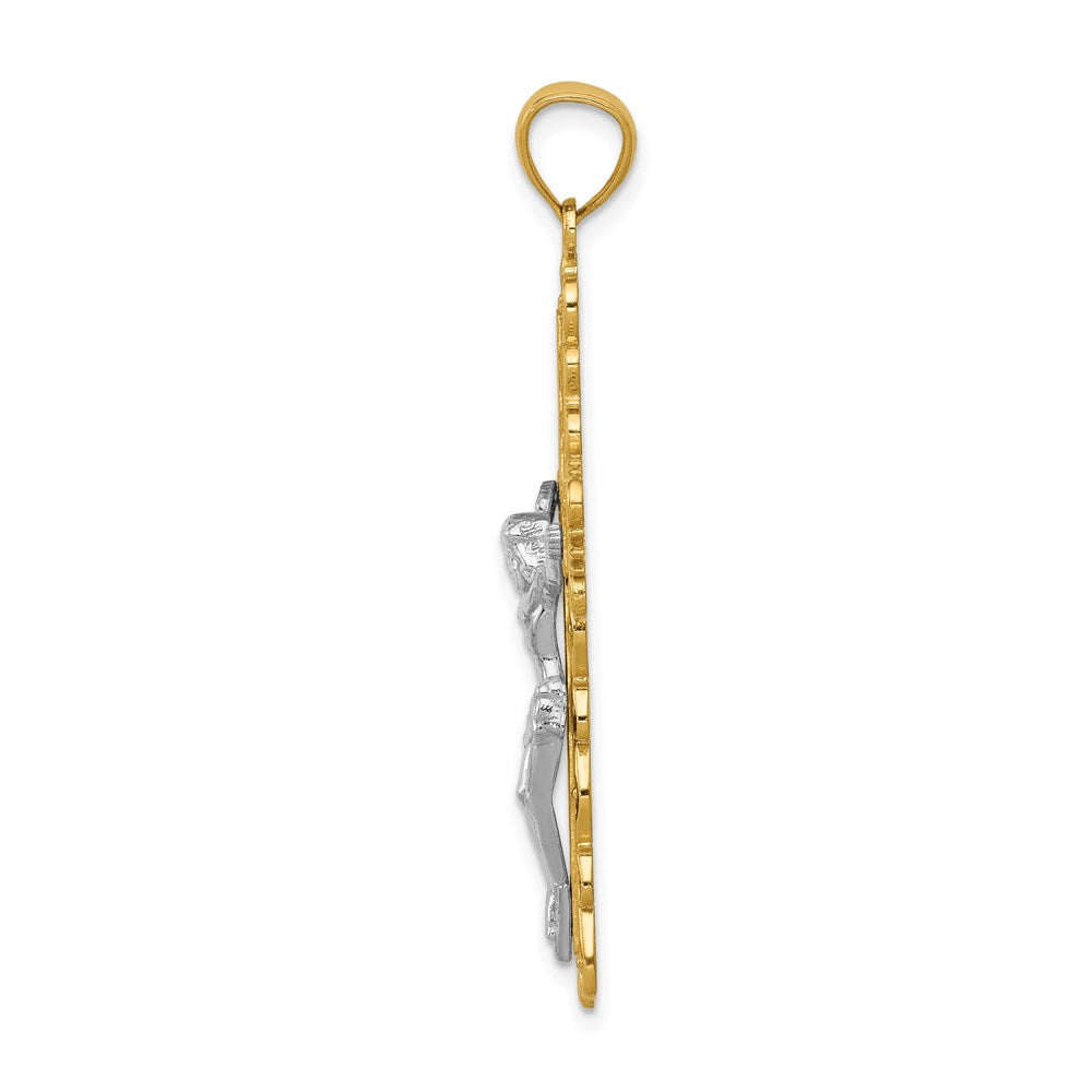 14k Two-tone Gold Crucifix Pendant