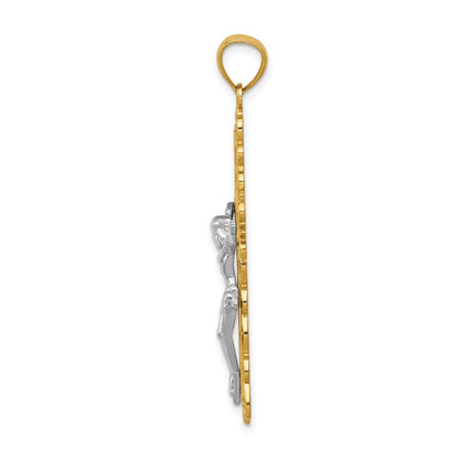 14k Two-tone Gold Crucifix Pendant