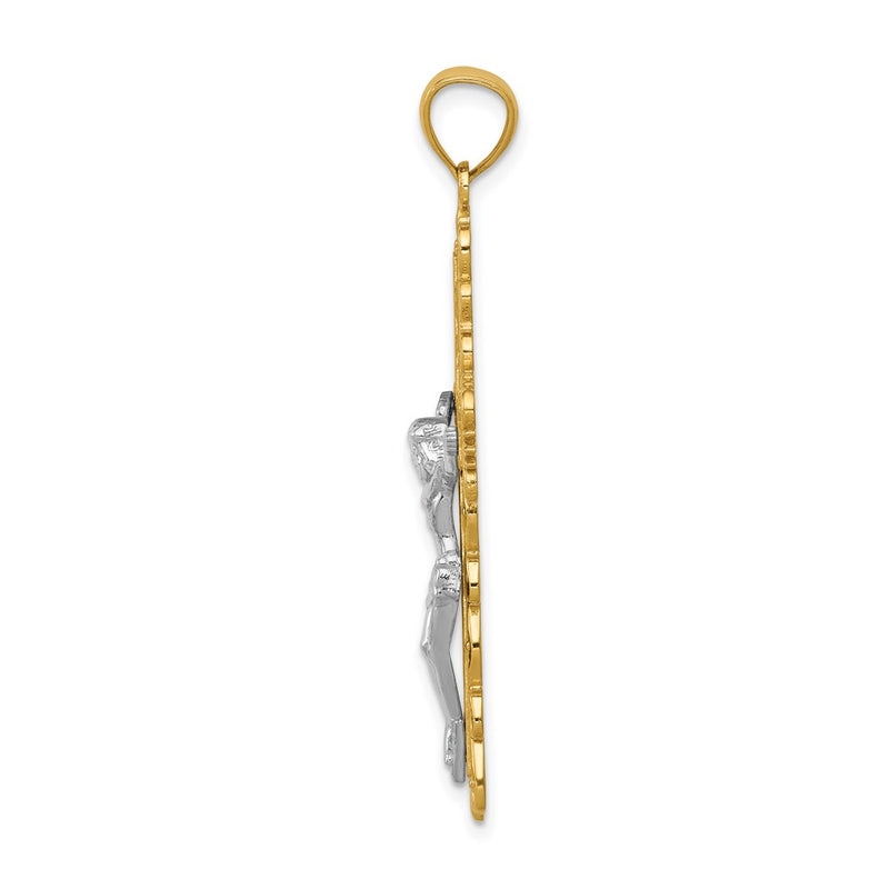14k Two-tone Gold Crucifix Pendant