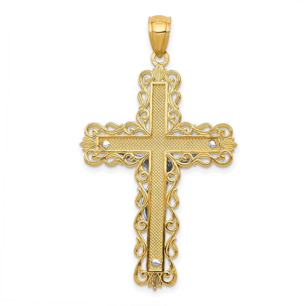 14k Two-tone Gold Crucifix Pendant