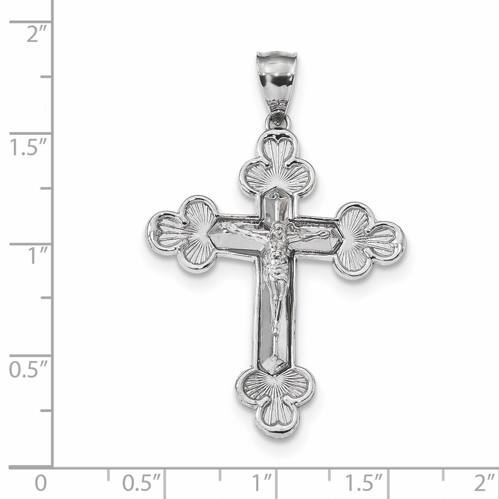 14k White Gold Polished Crucifix Pendant