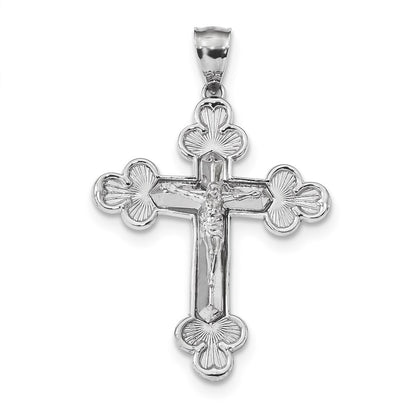 14k White Gold Polished Crucifix Pendant