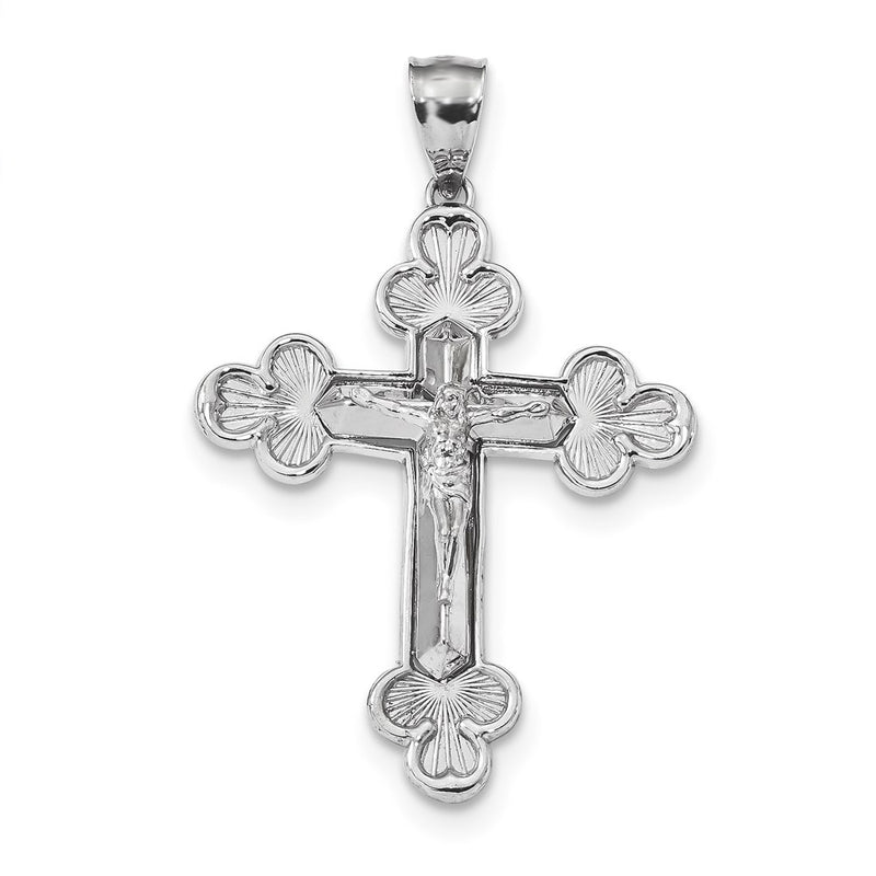 14k White Gold Polished Crucifix Pendant
