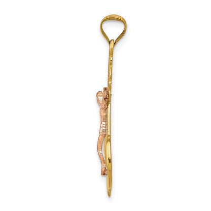 14k Tri-Color Gold Mariner Crucifix Pendant