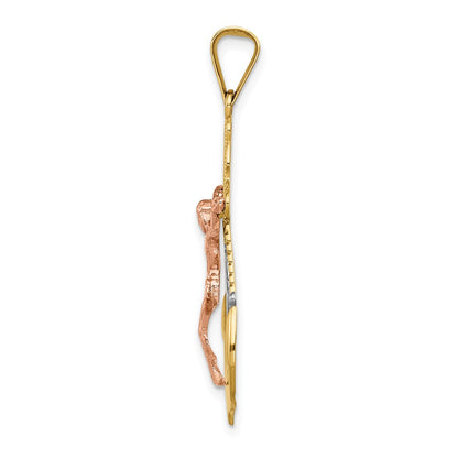 14k Tri-Color Gold Mariner Crucifix Pendant