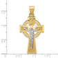 14k Two-tone Gold Polished Celtic INRI Crucifix Pendant