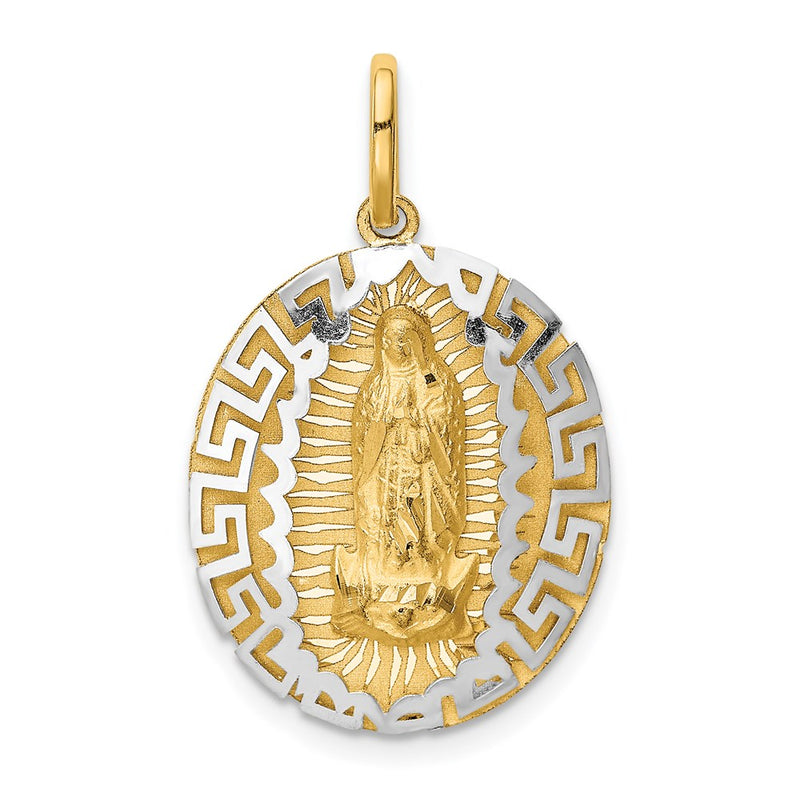 14k Two-tone Gold Two-tone Gold Our Lady Of Guadalupe Semi-solid Pendant
